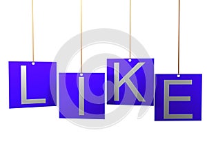 3D blue word like on white background