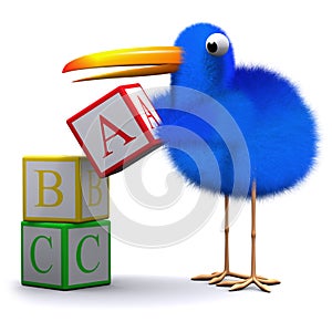 3d Bluebird learns his alphabet