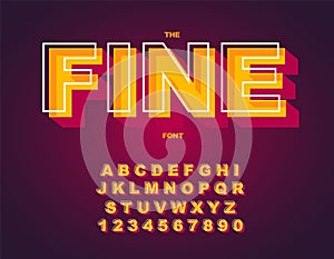 3d Bold retro font. Vintage Alphabet vector