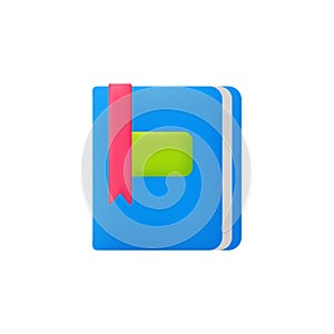 3d Book vector icon. Concept for education and learning. Library, book icon