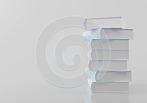 3d Books tower for Education and online class concept school study design 3d illustration