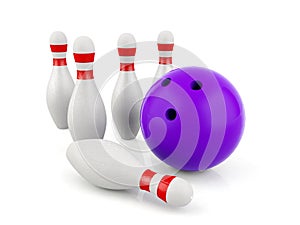 3D bowling and bowling pins