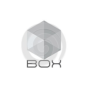 3d box transparant shape logo