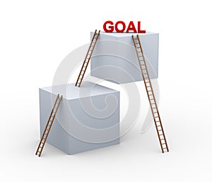 3d boxes and ladders.