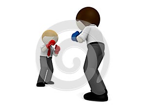 3d boxing concept for business rivalry.