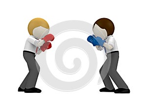 3d boxing concept for business rivalry.