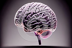 3d brain close up. Generative AI