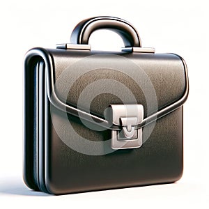 3d briefcase icon on white background, business concept