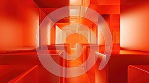 3D Bright Saturated Red-Orange Background