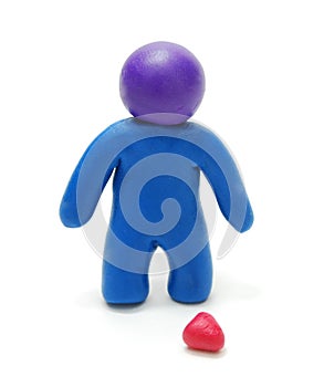 3D Brokenhearted Man Figure photo