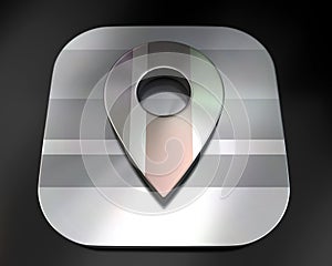 3d brushed metal position icon