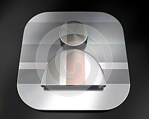 3d brushed metal social network character icon