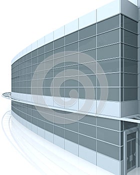 3d Building Glass Administrative Corner Curve