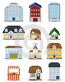 3d Building Icon Set