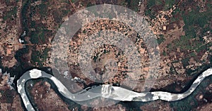 3D Buildings Rendering Farim Guinea-Bissau HD satellite image