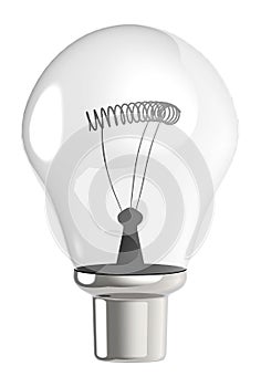 3d bulb with filament in white background