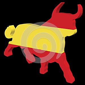 3d bull in spanisch colors photo