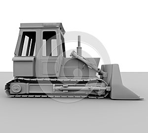 3d Bulldozer isolated on white background