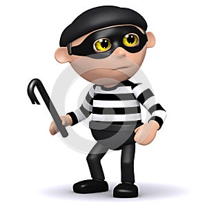 3d Burglar has a crowbar