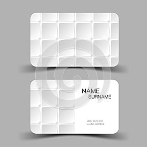 3D Business card template, paper cut art stye. Editable vector design.