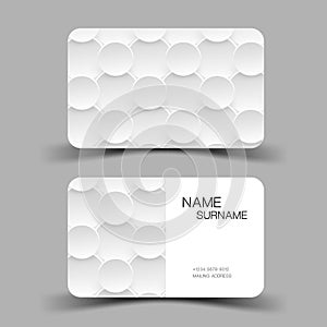 3D Business card template, paper cut art stye. Editable vector design.
