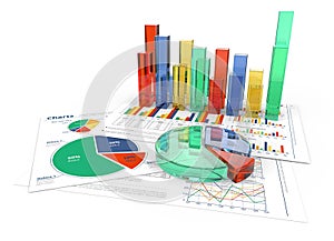 3D business charts in color