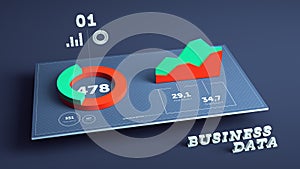 3D business data visualization background