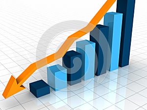 3D business decline graph