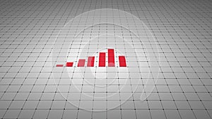 3D business graph growth with grid line | Animation of rising business graph.