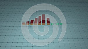 3D business graph growth with grid line | Animation of rising business graph.