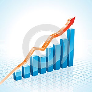 3d business growth bar graph