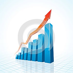 3d business growth bar graph