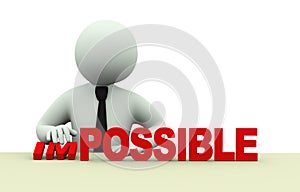 3d business impossible possible words