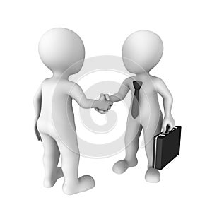 3d business people shaking hands