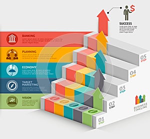 3d business staircase diagram template.