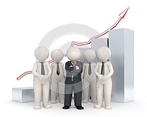 3d business team - Financial graph