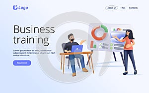 3D Business training or courses concept. Can use for web banner, infographics, hero image. 3D render vector illustration