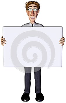 3d businessman advert white 2 photo