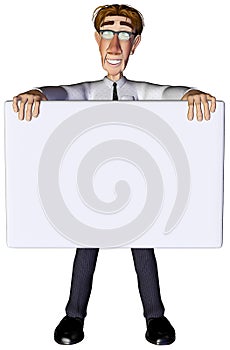 3d businessman advert white 3