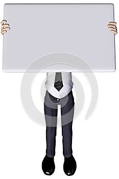 3d businessman advert white 3