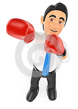 3D Businessman with boxing gloves