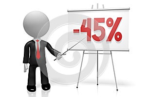 3D businessman - fortyfive percent off