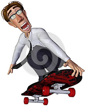 3d businessman and his radical skate photo