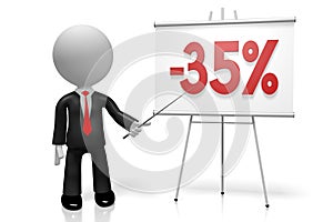 3D businessman - thirtyfive percent off