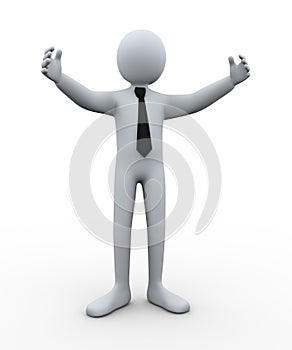 3d businessman welcome