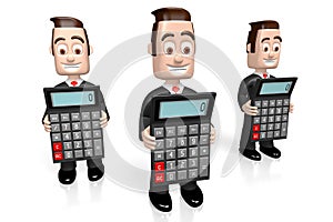 3D businessmen, calculators concept