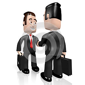 3D businessmen - handshake concept