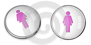 3D Button Female Pictogram