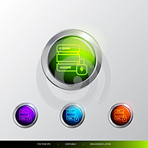 3D Button security and private icon