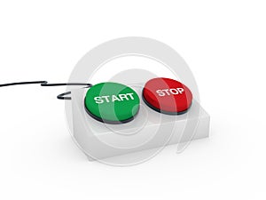 3d button start stop